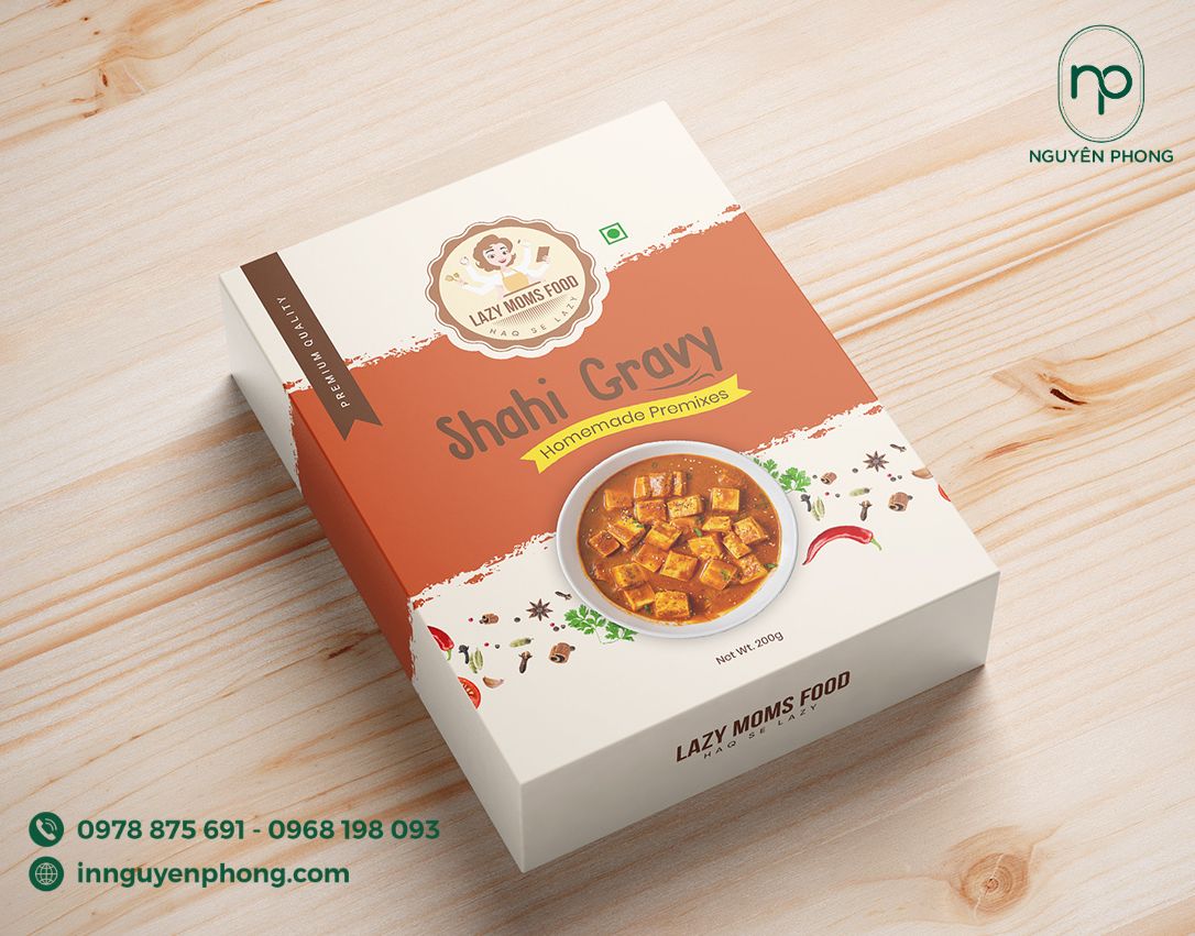 mẫu in hộp giấy đựng bột cà ri